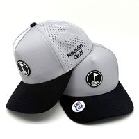 Casquette de golf et de baseball rigide de haute qualité avec trous d'aération latéraux découpés au laser, visière magnétique, logo personnalisé, couvre-chef de sport
