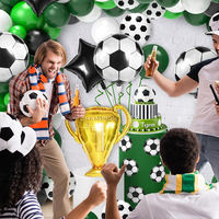Kit d'arche de ballons sur le thème du football en latex et aluminium pour la décoration de fêtes sportives, anniversaires de garçons et soirées sur le thème des matchs