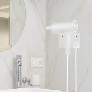 Estantes de montaje en pared para secador de pelo, soporte de acrílico para secador de pelo, estante de almacenamiento multifuncional para baño, organizador con - Product Image 4