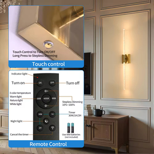 Juego de 2 apliques de pared recargables clásicos Jpungsun, luces de pared inalámbricas con pilas para dormitorio, lámparas de pared modernas - Product Image 5