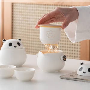 Juego de tetera de viaje portátil de dibujos animados con tema de Panda, viaje al aire libre, Camping, taza exprés para beber, regalos de negocios de alta calidad - Product Image 5