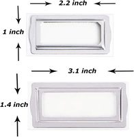 Assiettes auto-adhésives en métal pour livres Porte-étiquettes à clip pour cartes Étiquette de tiroir en métal Plaque d'étiquettes argentée pour balance de bureau