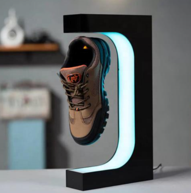 Acrylic Magnetic Levitating Helmet Display Rotating Floating Helmet Display Racks Stand with Led Light