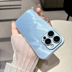 Coque de téléphone électroplaquée à motif plumes colorées, très vendue, résistante aux chutes pour iPhone 17 16 15 14 13 12 11 Pro Max - Product Image 6