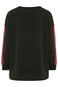 OEM personnalisé sweat-shirt à rayures latérales rose fluo noir pour femmes qualité supérieure manches longues grande taille technique de lavage pour l'hiver - Product Image 5