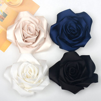 Offre Spéciale 11cm 3D Rose Fleurs Floral Ruban Mini Satin Roses Fleurs pour Fille Hairbow Enfants Vêtements DIY Accessoires