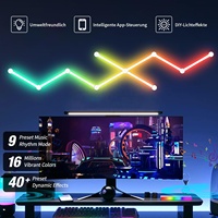 Lampe de synchronisation musicale Configuration de salle de jeu RGBIC LED Smart Glide Wall Barre lumineuse à 6 lignes avec Alexa et Google Assistant pour salle de jeu