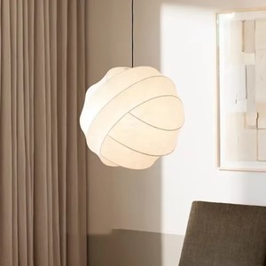 Nordic Style Wabi-Sabi Light Warm <strong>White</strong> <strong>Hanging</strong> for Bedroom Hotel Bar Silk Pendant Lamp - Product Image 3