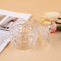 Pot en verre transparent en gros avec couvercles pour la décoration de la maison, pot à bonbons, pot alimentaire, contenants à bonbons de mariage, boîte à bijoux en cristal