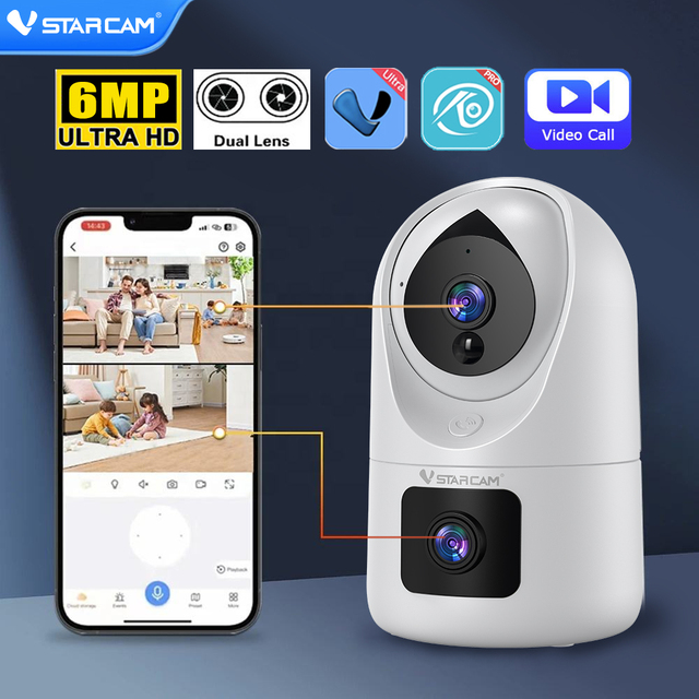CB91DR 6MP Indoor Baby Camera Dual Band WiFi 5200mAh Rechargeable Battery One Button Talk Human Detection Night CMOS Cloud