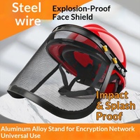 [Usine] Casque de sécurité pour tondeuse à gazon avec écran facial en treillis d'acier et support en aluminium - Protection pour tronçonneuse, débroussailleuse et coupe-bordures