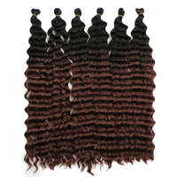 Extensions de cheveux synthétiques naturels Freetress Deep Twist pour tresses au crochet, 22-28 pouces, effet ombré