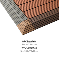 Revêtement de terrasse extérieur moderne en WPC à emboîtement double, étanche, ignifuge, antidérapant, durable, à grain de bois, carré et lisse