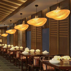 バンブーウィーブシャンデリアバンブーランプペンダントライト天井シャンデリアリビングルームとダイニングルーム用 - Product Image 6