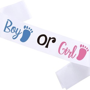 Decoración de fiesta Género Reveal Hombro Faja Rosa y azul Baby Shower Suministros Cinta - Product Image 1