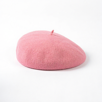 Gorro de Boina Informal para Niños, 100% Lana, Transpirable, Color Sólido, Estilo Artista Francés, para Otoño e Invierno, Cálido, Marrón