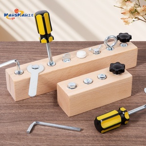 Jouets d'apprentissage précoce pour enfants, matériel pédagogique <span class=keywords><strong>Montessori</strong></span> pour la vie quotidienne des tout-petits, établi d'activités en <span class=keywords><strong>bois</strong></span>, jouets d'imitation - Product Image 1