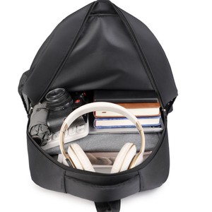 Laptop <b>Backpack</b> <b>Large</b> Capacity Men's Shoulder Bag For Travel Student Solid Color With Laptop Compartment - Product Image 3