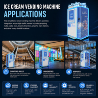 Machine distributrice de crème glacée commerciale à prix d'usine, écran tactile 32 pouces, sans surveillance, Wifi/4G, paiement par carte de crédit