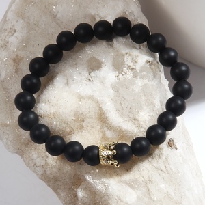 To My Bestie New Fashion <strong>Queen</strong> <strong>Gift</strong> 8mm Pink Zebra Beaded Bracelet Zircon Crown Charm Elastic Bracelet Valentines <strong>Gift</strong> - Product Image 3