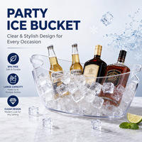 Transparenter Champagner-Weinkühler Getränkewanne Getränkeservierbehälter für Hochzeit Party BBQ Bar Pool Outdoor-Events Plastik-Eiskübel