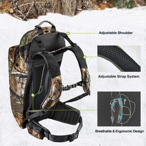 Sac à dos de chasse camouflage imperméable pour sports de plein air unisexe avec porte-arme et poches avant - Product Image 5
