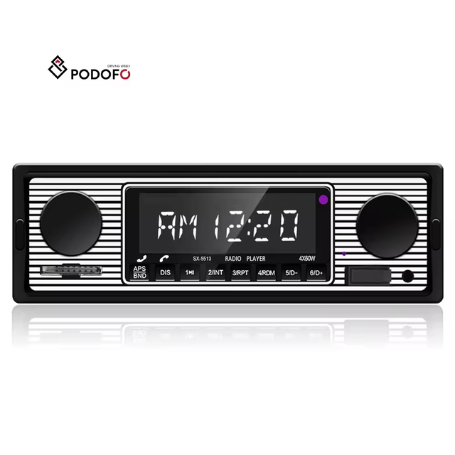 Podofo Classic Car Stereo 1Din MP3 Player Host ISO Interface FM Radio Multi Function Player