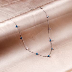 Collar con Colgante de Acero Inoxidable Chapado en Oro de 18k, Diseño Nuevo y Lindo de Ojos Azules, Joyería Popular 2022 - Product Image 6