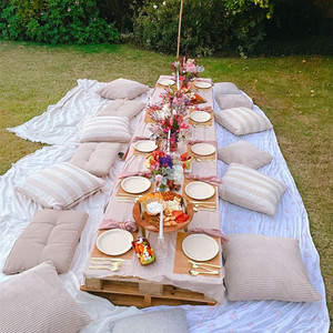 <span class=keywords><strong>Table</strong></span> de pique-nique en bois <span class=keywords><strong>solide</strong></span> et moderne pour fête, fête d'anniversaire, <span class=keywords><strong>Camping</strong></span>, jardin, mariage - Product Image 2