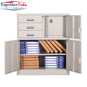 Armoire de classement de bureau en acier à design moderne, mobile, avec plusieurs portes, 3 tiroirs et 4 étagères réglables – Vente en gros usine - Product Image 5
