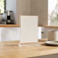 Support de menu en acrylique transparent personnalisé, présentoir de table, porte-cartes, support de prix pour comptoir de restaurant avec espace pour logo