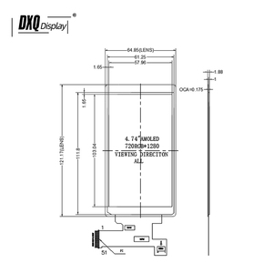 Pantalla AMOLED HD DXQ de 4.74 Pulgadas, 720*1280, Interfaz MIPI, 300 Nits, para Consola de Juegos y Dron, Pantalla OLED HD DXQ de 5 Pulgadas - Product Image 2