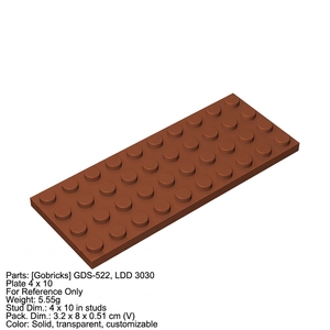 Vente directe d'usine Gobricks, briques de construction MOC, briques de construction GDS-522, vente en gros de blocs de construction, plaque LDD 3030 4 x 10 pièces - Product Image 2
