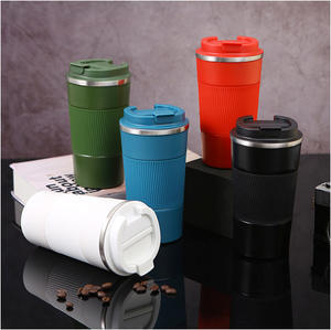 Custom logo Vacuum Insulated Tumblers <b>Ceramic</b> Liner Stainless Steel Travel Coffee Mug Leak-Proof Reusable Coffee <b>Cup</b> with Lid - Product Image 2
