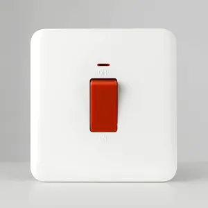 Interruptor de alimentación doble 20A más vendido con luz indicadora Interruptor de pared eléctrico BS UK