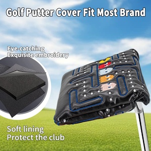 Housse de putter de golf en polyuréthane brodée Smurfs <span class=keywords><strong>Rouge</strong></span> et Bleu avec fermeture magnétique puissante et design demi-rond - Product Image 4