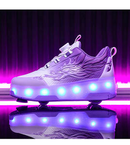 <span class=keywords><strong>Chaussures</strong></span> à <span class=keywords><strong>roulettes</strong></span> JIAXIN avec roues, <span class=keywords><strong>chaussures</strong></span> rapides pour garçons et filles, quatre roues, lumières LED clignotantes, patins à <span class=keywords><strong>roulettes</strong></span> invisibles avec freins - Product Image 3