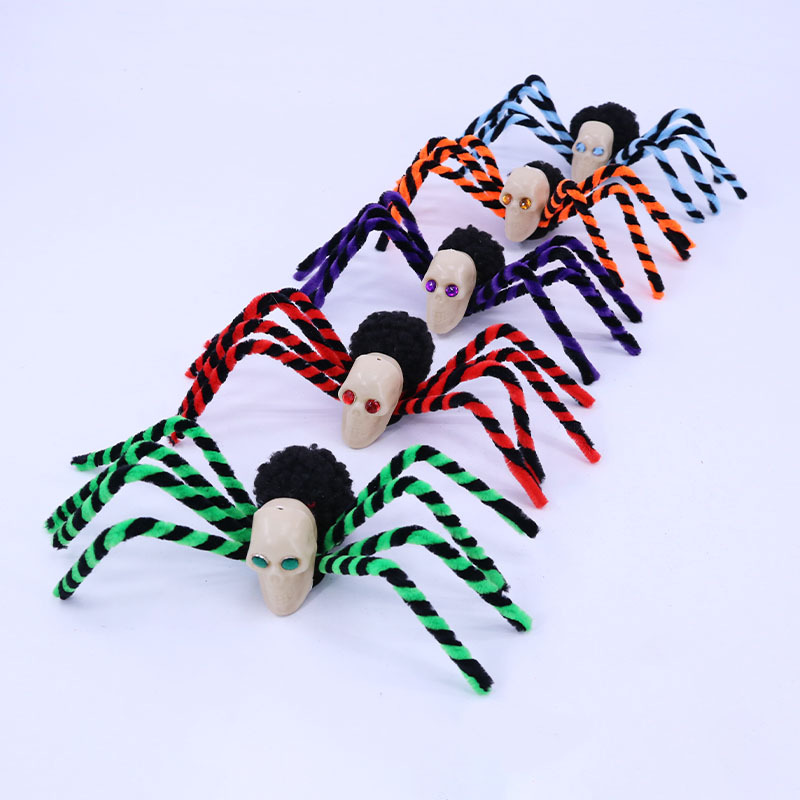 Halloween Party Wall Decorations Plush Spider and Ghost Next Day Trick Explosion Props Wall Face Ornament for Festive Decor