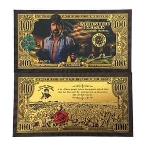 Billete de 100 Dólares de Chuck Norris, 4 Tipos, Chapado en Oro de 24K, para Regalo, 2026 - Product Image 3