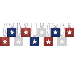 AC Powered Waterproof Patriotic Metal <b>String</b> <b>Light</b> Warm Lighting Outdoor Garden Patio Yard Decoration - Product Image 3