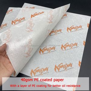 Papel Encerado Impreso con Logotipo Personalizado de 40 g/m², Papel para Alimentos a Prueba de Grasa para Sándwiches - Product Image 2