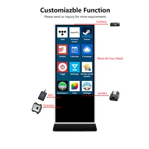 HPX debout au sol 55 65 75 pouces totem vertical écran tactile numérique affichage interactif Android LCD kiosque publicitaire