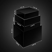 6 pièces de présentoirs en acrylique – Cubes imbriqués à fond creux – Présentoirs pour cosmétiques, bijoux et figurines – Décoration