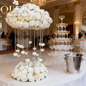 올러 팩토리 맞춤 대량 도매 사실적인 인조 실크 꽃 수제 친환경 웨딩 센터피스 - Product Image 3