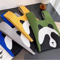 Tas Hadiah Benang Rajut Liburan Tas Jinjing Kapasitas Besar Kotak Makan Siang Bahan Poliester Gaya Kesederhanaan Urban Ukuran 20x36cm
