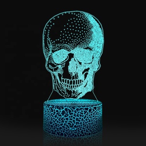 <span class=keywords><strong>Lampada</strong></span> da tavolo 3D Halloween illusione che cambia colore decorativo luci notturne a LED incrinato base per la festa in camera dei <span class=keywords><strong>bambini</strong></span> arte vacanza - Product Image 1