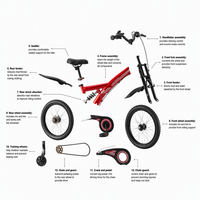 Vélo VTT monovitesse pour enfants de 3 à 8 ans, pour garçons, avec fourche en acier, vélo pour enfants