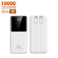 Power Bank HYTO OEM 22.5W Pengisian Cepat dengan Kabel Terintegrasi, Baterai Portabel dengan Layar LED untuk Ponsel iPhone dan Android
