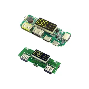 18650锂电池数字显示充电模块5V2.4A 2A 1A双USB输出，带显示升压模块