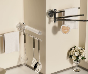 Support de rangement mural rotatif moderne-Organisateur à <span class=keywords><strong>ventouse</strong></span> réglable multipolaire, étagère de cuisine et de salon sans perçage - Product Image 5